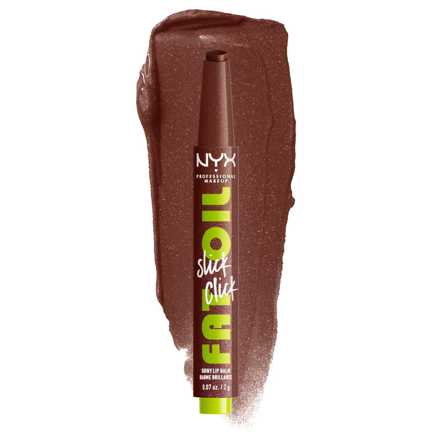 NYX PROFESSIONAL MAKEUP Fat Oil Slick Click, Lightweight, Buildable, Pigmented Vegan Lip Balm - Trending Topic