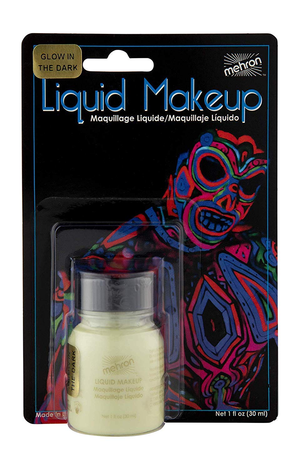 Mehron Makeup Liquid Makeup | Face Paint and Body Paint Perfect for Halloween, Cosplay I Air Brush Compatible (1 oz) (GLOW-IN-THE-DARK)