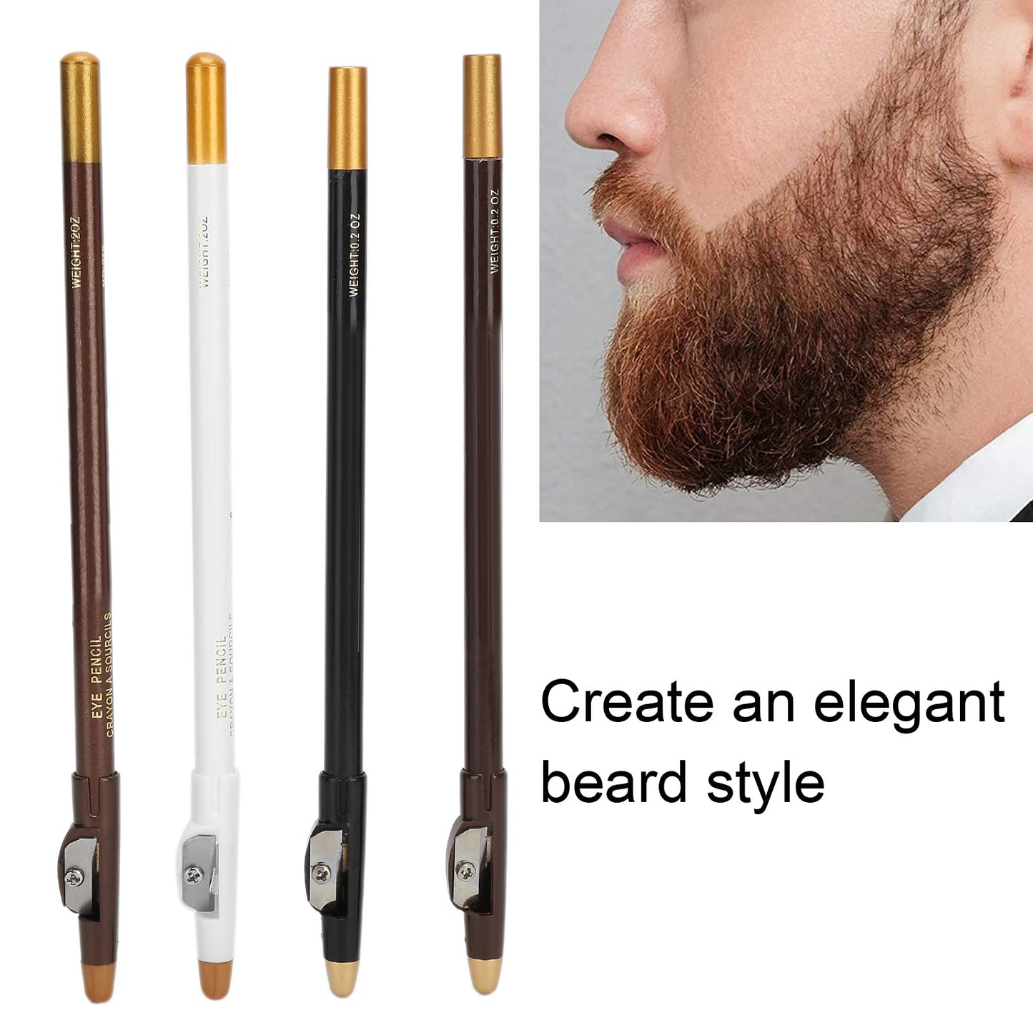 Barber Pencil, 4PCS Beard Pencils With Sharpener Hairline Pencil For Men barber accessories Hairline Pencils for Shaping and Styling Beauty and Personal Care Naroote