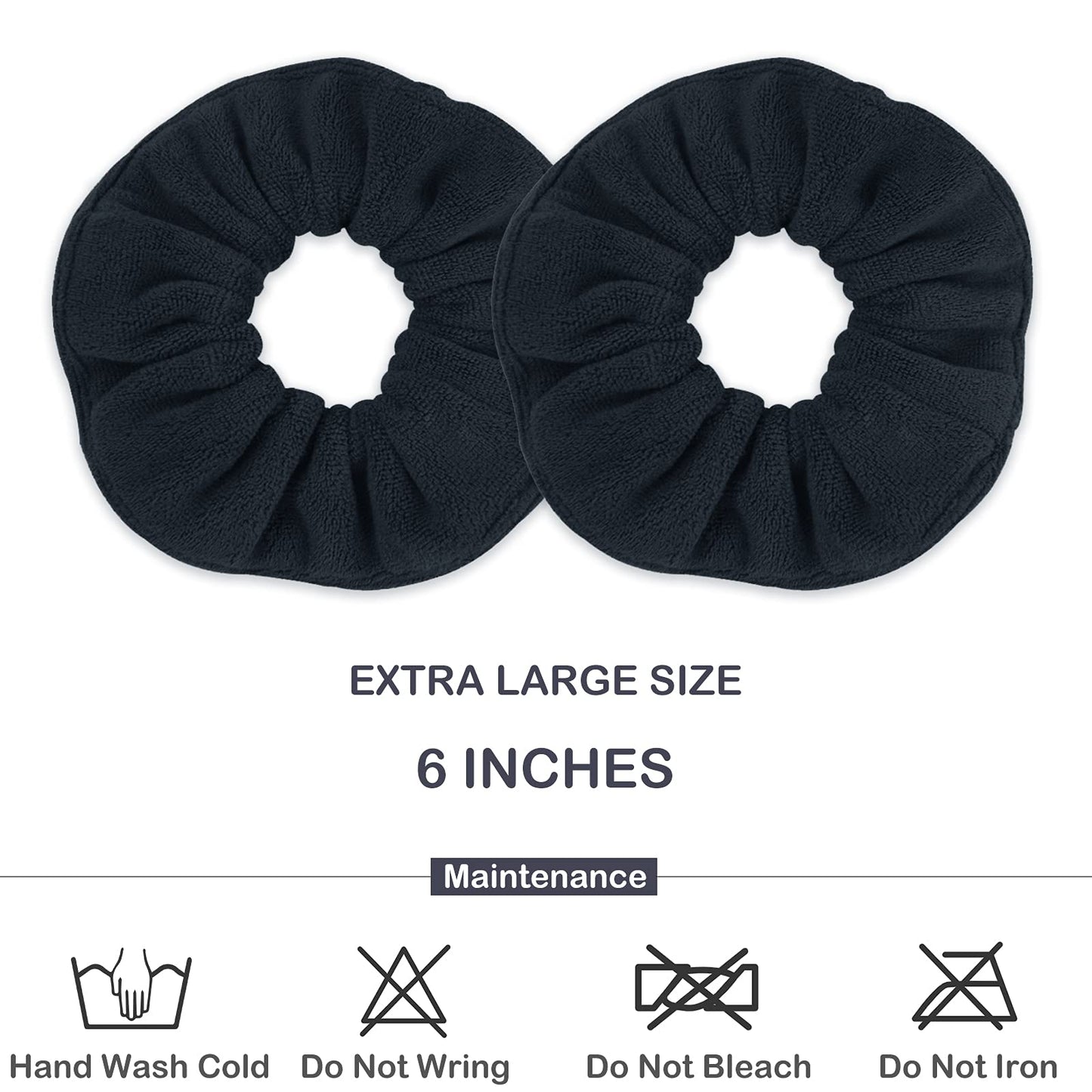 IVARYSS Super Towel Scrunchies for Drying Hair, Absorbent and Soft Microfiber for Frizz Free, Large Thick Ponytail Holder Wet Hair Accessories