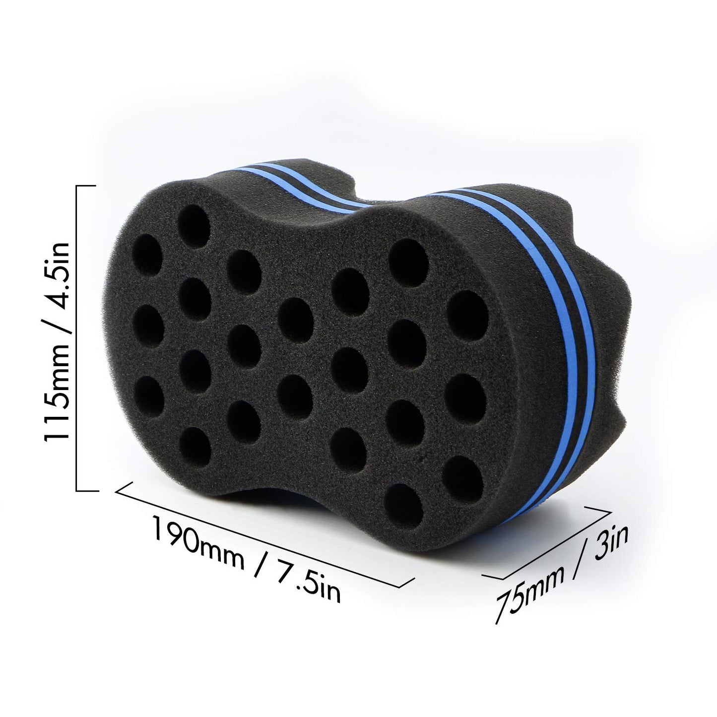 RioRand Hair Sponge Magic Barber Twist Curl Brush Sponge Dreads Locking Afro Coil Comb?Black 2 Count (Pack of 1))