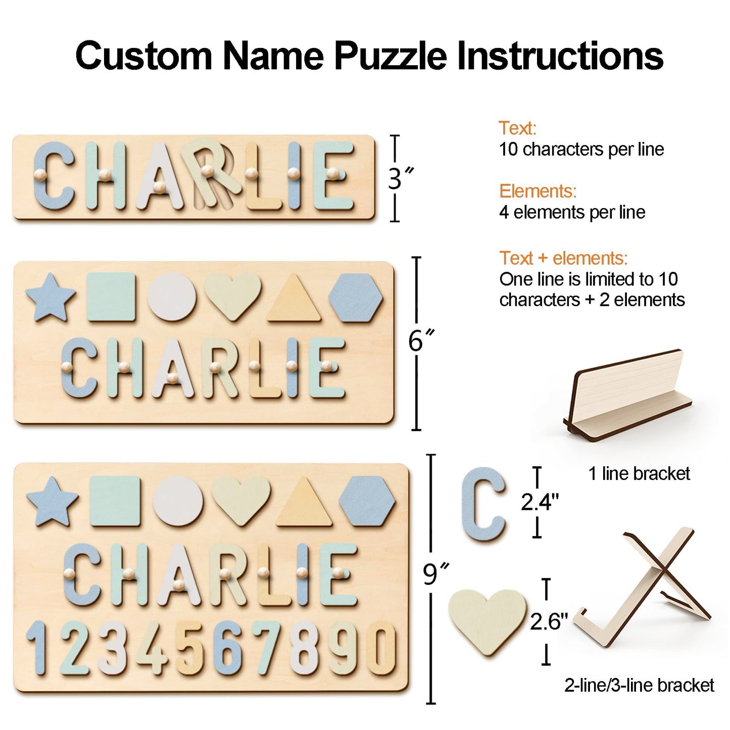 GifXify Personalized Name Puzzle – Custom Wooden Puzzle for Toddlers 1-3, Montessori Keepsake Gift for Baby Shower, Birthday & Christmas