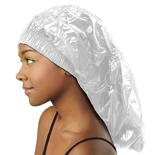 Shower Cap for Women Donna Shower Caps for Women Reusable Waterproof Travel Accessories for Women Spa Braid WHITE