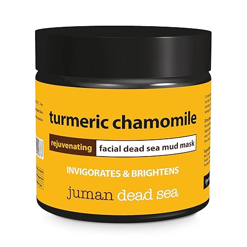 All Natural & Authentic TURMERIC CHAMOMILE Rejuvenating Facial MUD MASK with Dead Sea Salt Minerals - Invigorates - Paraben Free - Not Tested