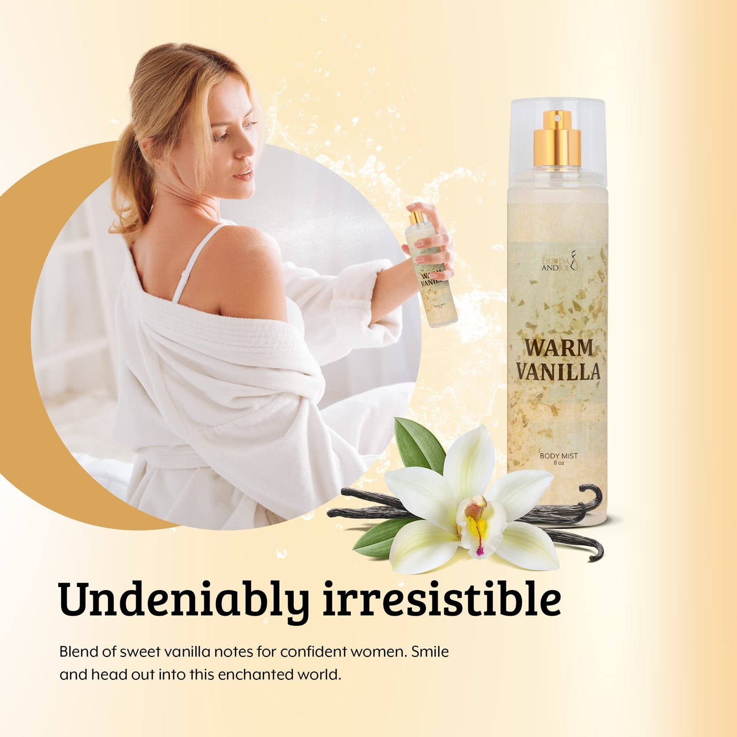 Freida and Joe Warm Vanilla Unisex, Womens Perfume Fragrance Body Mist & Sprays, Women's Fruity Luxury Scented Gifts & Presents, 8 oz Fine Mist Spray Beauty & Personal Care Freida and Joe