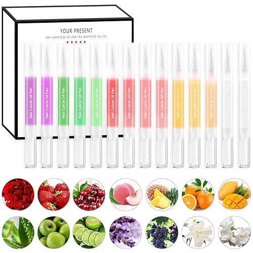 SULLMAR 12Pcs Nail Cuticle Oils Nail Nutrition Oil Pen Nail Nourishment Pens 12 Smell Cuticle Revitalizer for Agnail Nourish Skin Nail Care