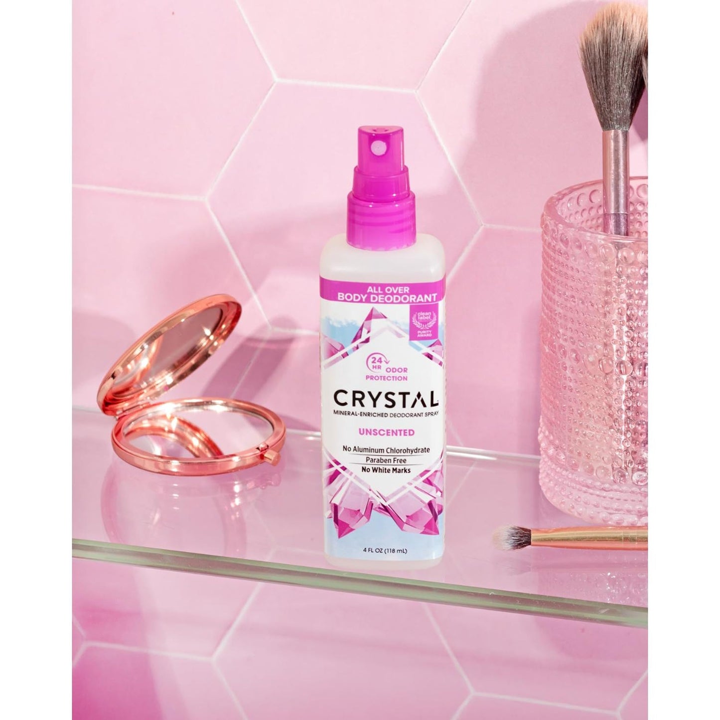 Crystal Essence Mineral Deodorant Spray, Unscented, All Over Body Deodorant, 4 Fl Oz Beauty and Personal Care Crystal Essence