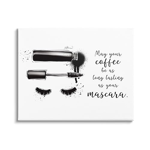 Stupell Industries Coffee & Lashes Mascara Phrase Canvas Wall Art, Design by Alison Petrie