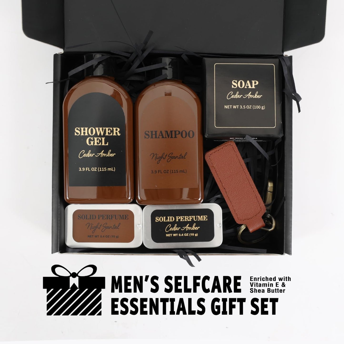Gifts for Men 6 Pcs Cedar & Sandal Mens Gifts Set with Shampoo, Body Wash, Soap, Self Care Bath Set, Christmas Birthday Fathers Day Gift Box for Him Beauty & Personal Care BODY & EARTH
