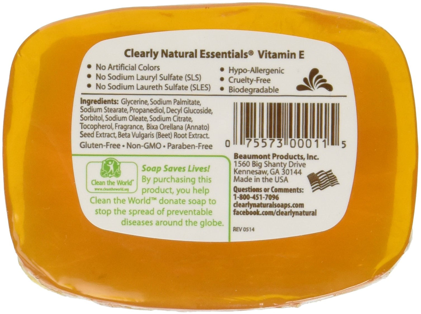 CLEARLY NATURAL BAR SOAP,GLYCERINE,VIT E, 4 OZ, 6 pack Beauty & Personal Care Clearly Natural