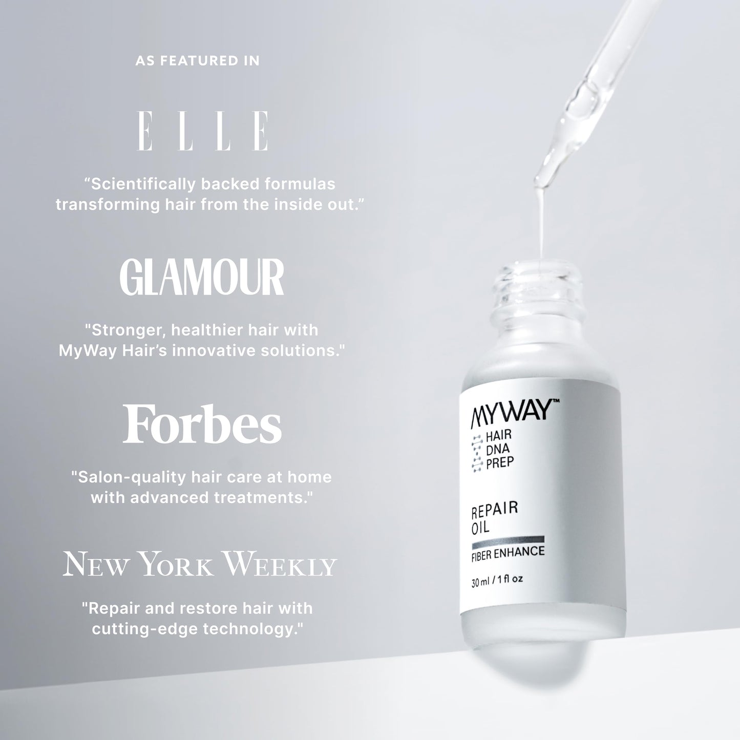 My Way Hair DNA Repair Oil - Restorative and Heat Protectant Oil for Frizz Control - Adds Shine and Seals Split Ends - Paraben, Phthalate, Sulfate