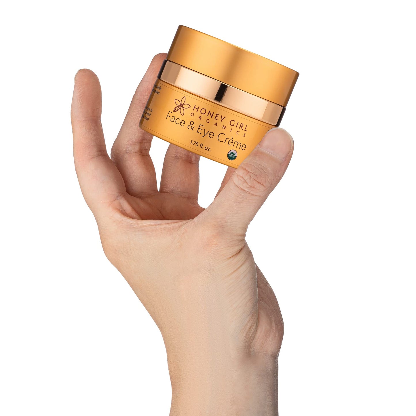 Honey Girl Organics Face & Eye Crème, USDA Certified Organic Facial Moisturizer & Under Eye Cream for Wrinkles, Dark Circles and Puffiness w/Hydrating