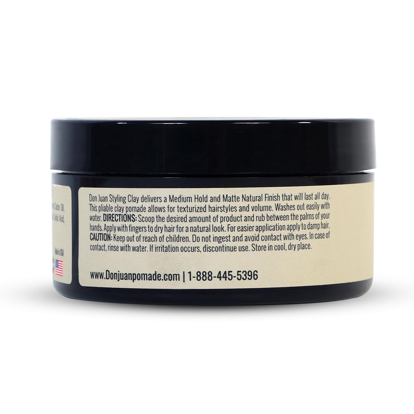 Don Juan Handcrafted Styling Clay Pomade 4oz - Medium Hold - Matte Natural Finish - Water Based - Summer Breeze Scent