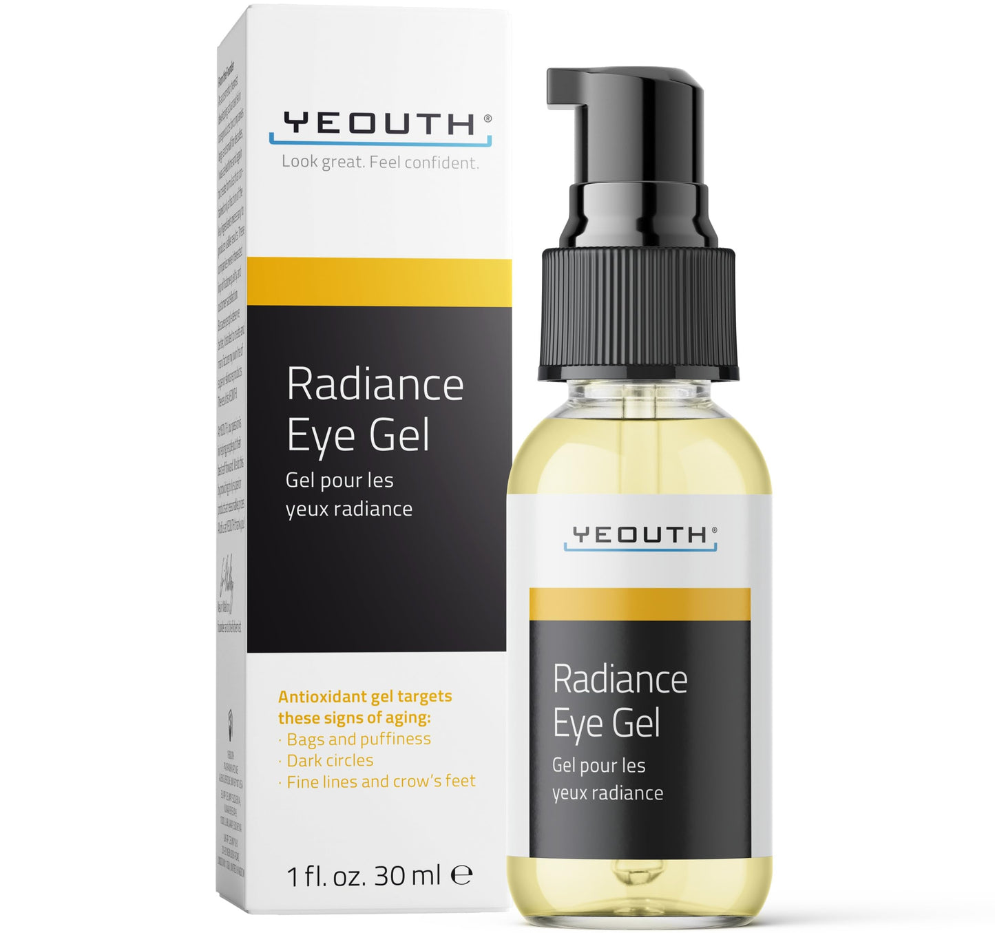 YEOUTH Under Eye Gel with Hyaluronic Acid, Skin Care Targets The Appearance of Puffiness, Dark Circles & Under Eye Bags, Revitalizing Hydrating