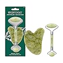 EcoTools Beauty Skin Care Tool Jade Facial Roller and Gua Sha Stone Duo, Face Roller and Massager, Skincare and Sculpting Tools, Green, Promotes