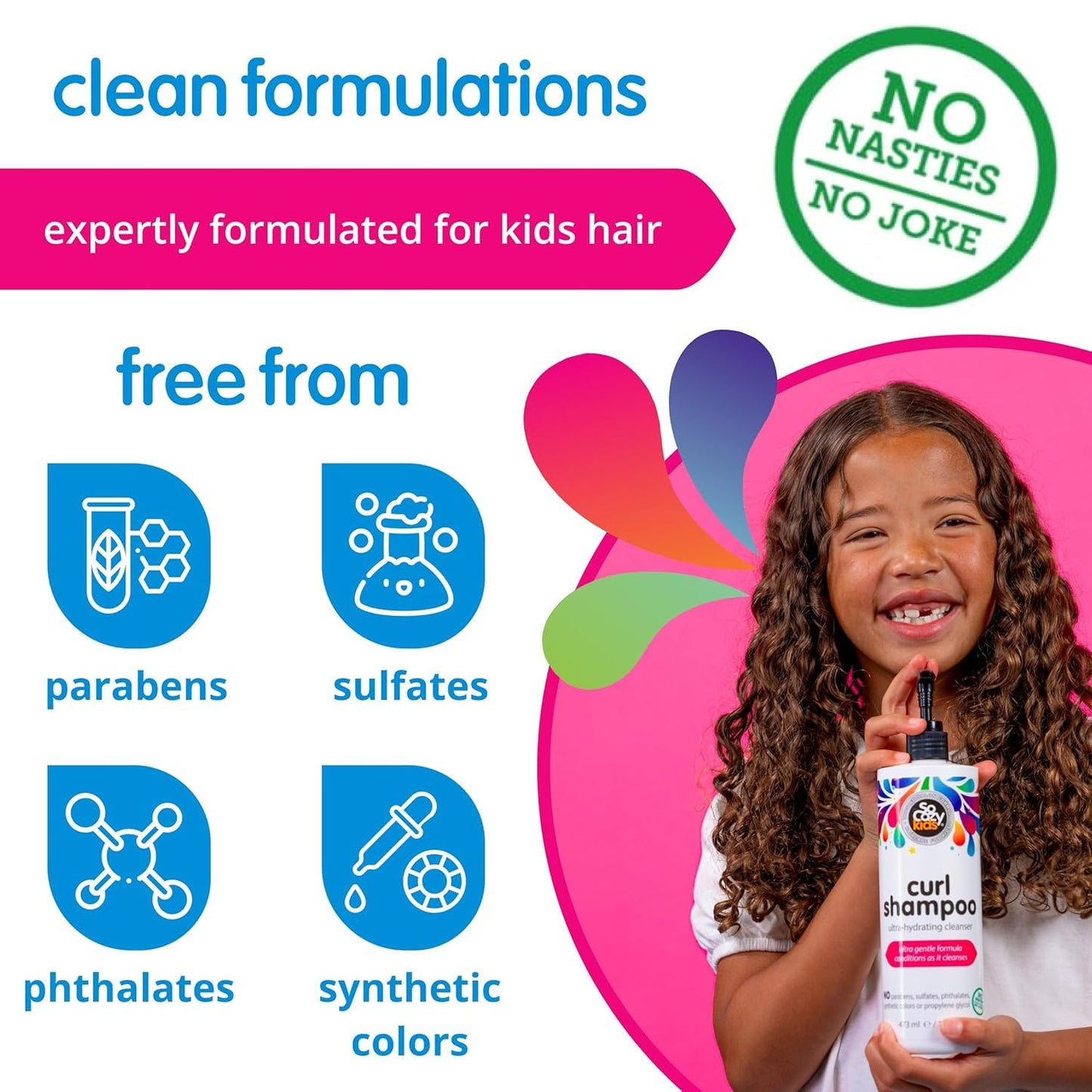 SoCozy Curl Shampoo for Kids Curly Hair (16 Fl Oz Pump) Gentle Hydrating Cleanser, Helps Improve Elasticity, Reduce Breakage & Frizz with Keratin Beauty and Personal Care SO COZY