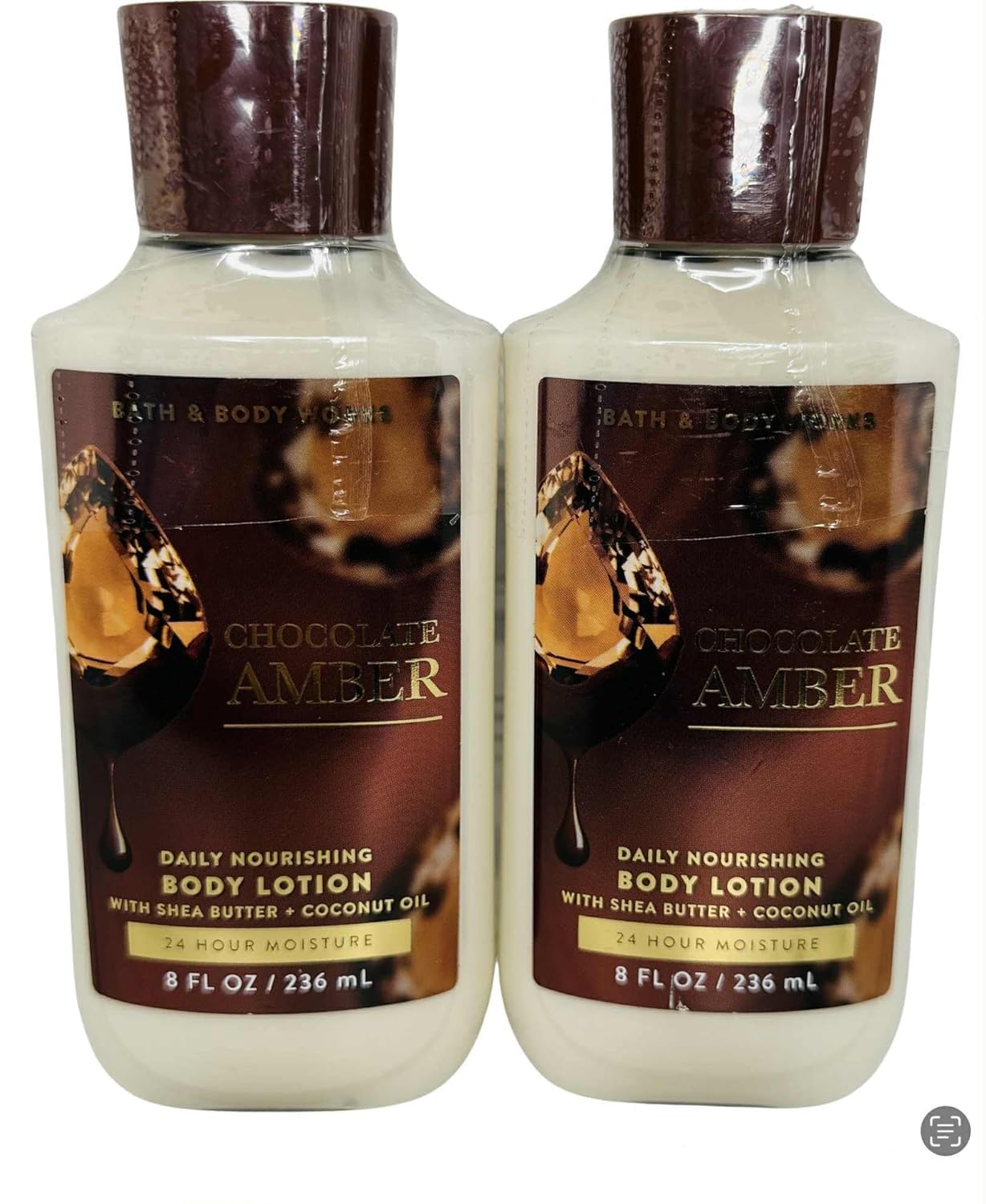 Bath & Body Works Chocolate Amber Body Lotion 8 Ounces Each Pack of 2