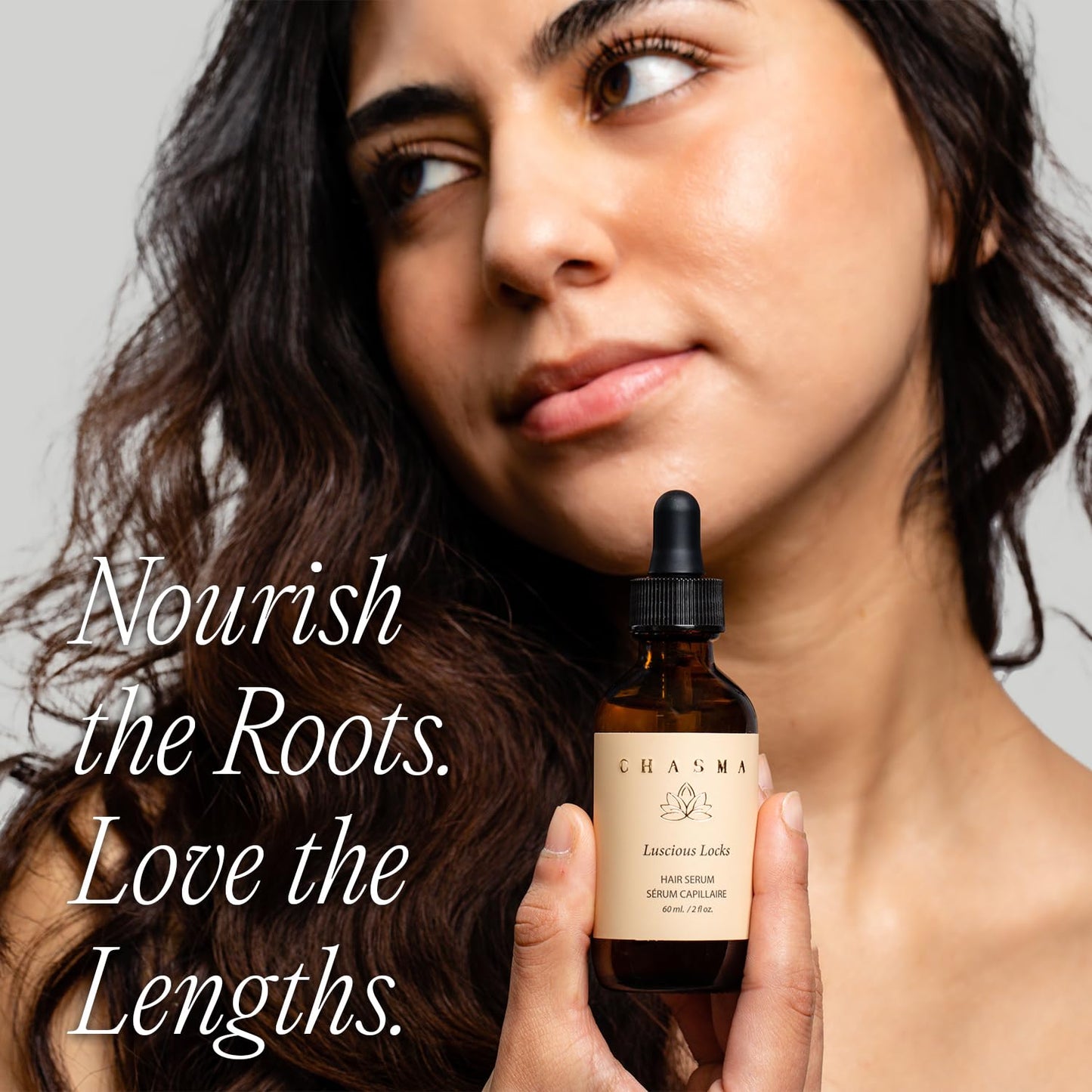 CHASMA LUSCIOUS LOCKS Non-Greasy Hair Serum with Fermented Rice Water, Rosemary Oil, Ashwagandha, Stimucap, Biotin, Coffee, and Hair Volumizing