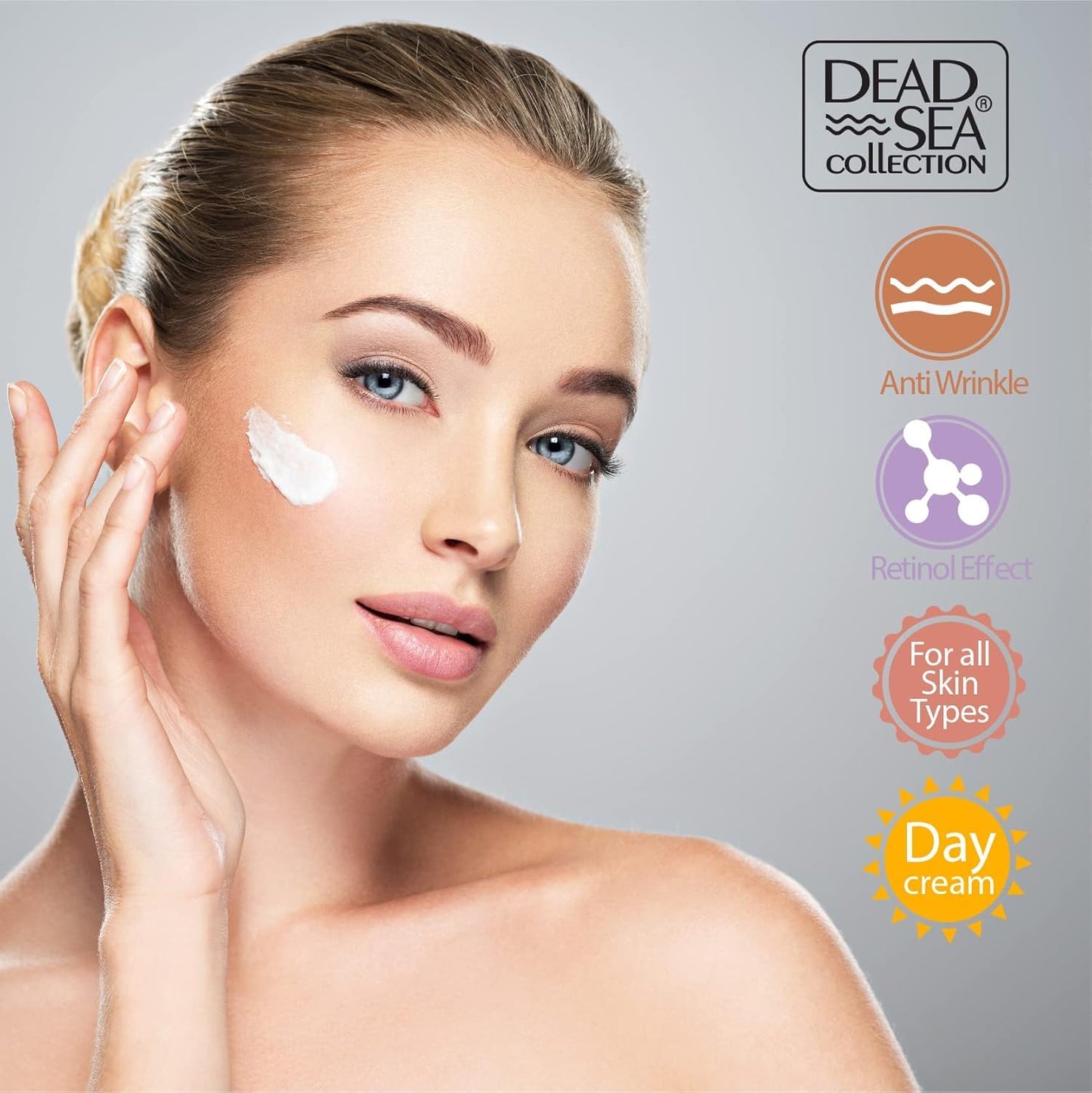 Dead Sea Collection Day Cream for Face with 2% Retinol, Dead Sea Minerals, and Vitamin E - Anti Aging Nourishing Skin Care Moisturizer to Reduce