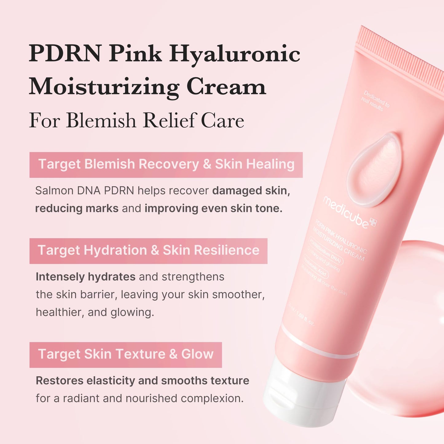 medicube Salmon DNA PDRN Pink Hyaluronic Moisturizing Cream Beauty and Personal Care medicube