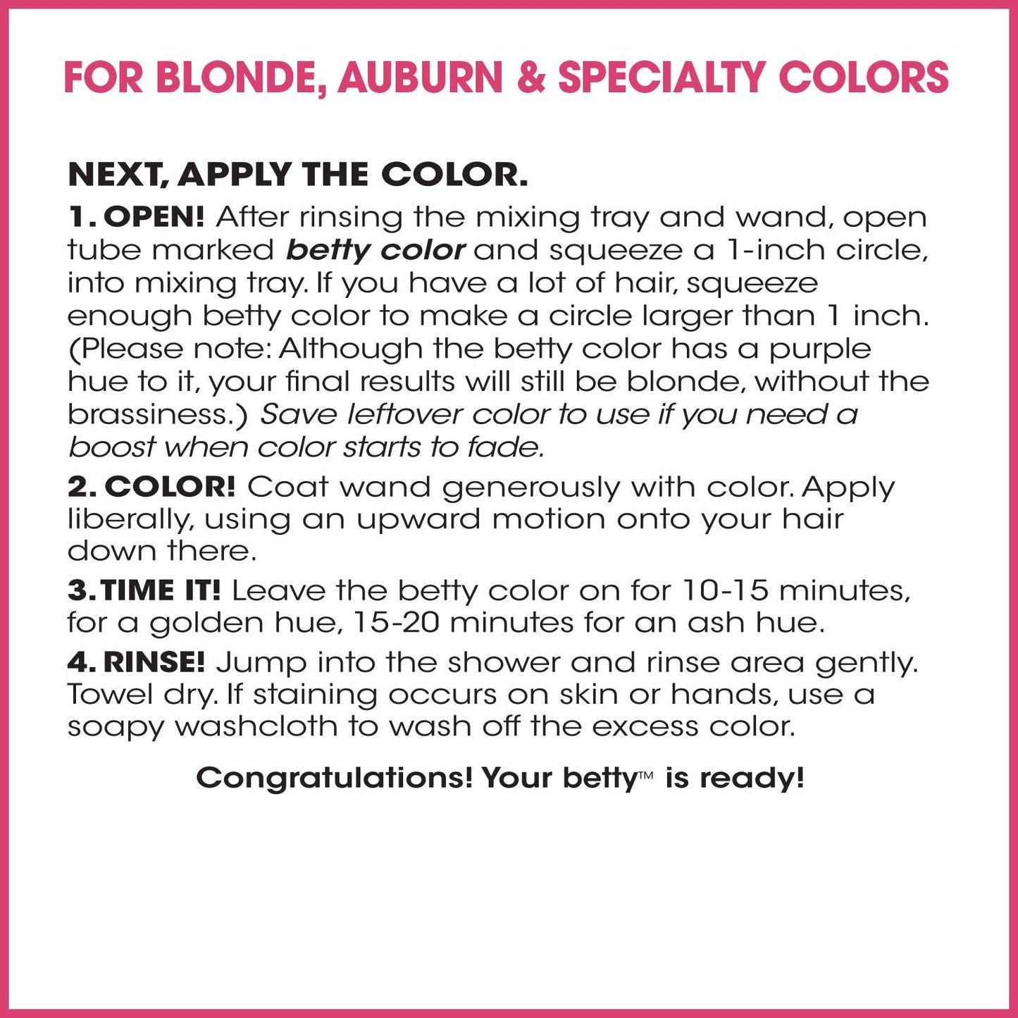 Betty Beauty Love (Red) Betty - Color for the Hair Down There Hair Coloring Kit