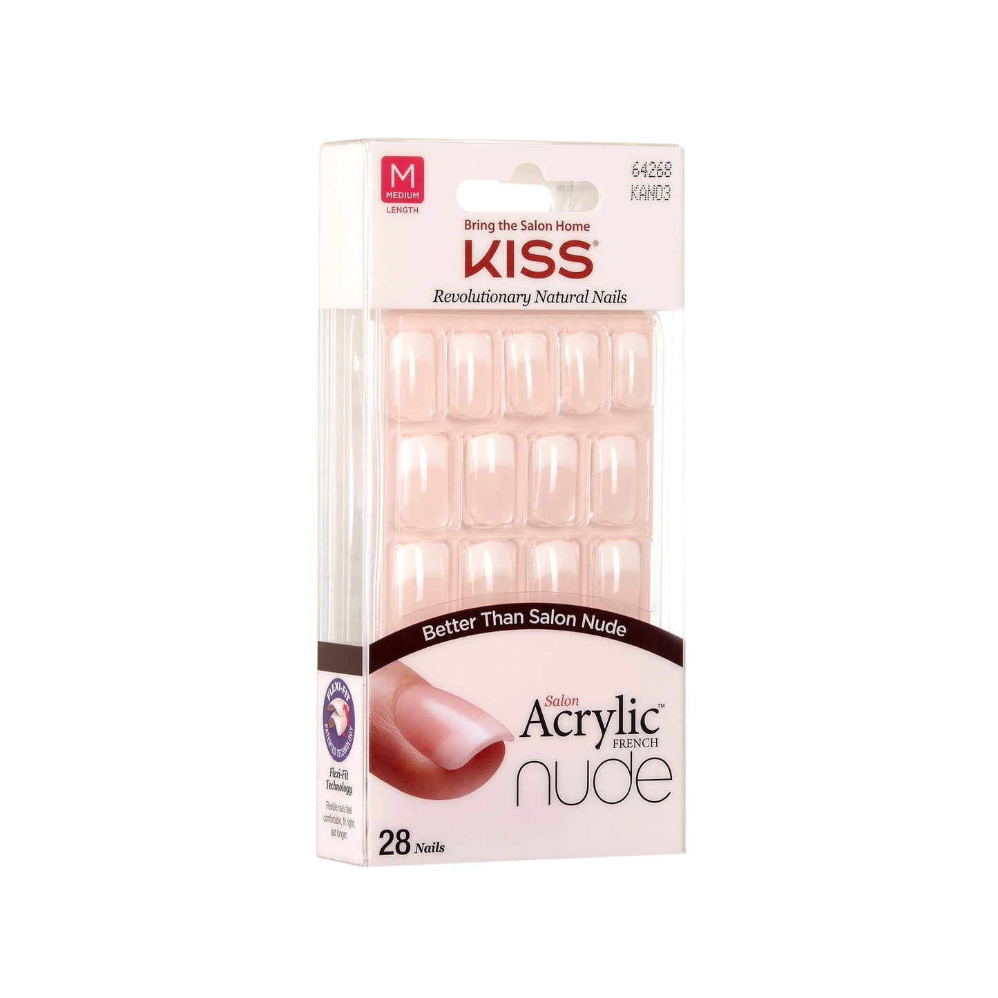 Kiss Salon Acrylic Nude French 28 Count Medium Length Flat (Pack of 2) Beauty & Personal Care KISS