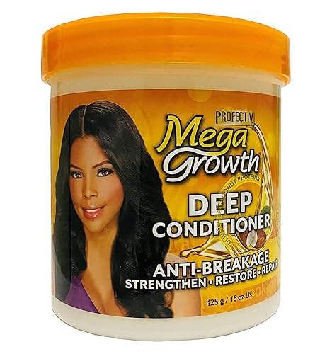 Mega Growth Anti-Breakage Strengthening Deep Conditioner - Hydrating Hair Mask, Restores & Repairs Damaged Fragile Hair, Revitalizes, Renews