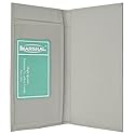 MARSHAL Hand Crafted Genuine Soft Leather Checkbook Cover simple-156 (Grey)