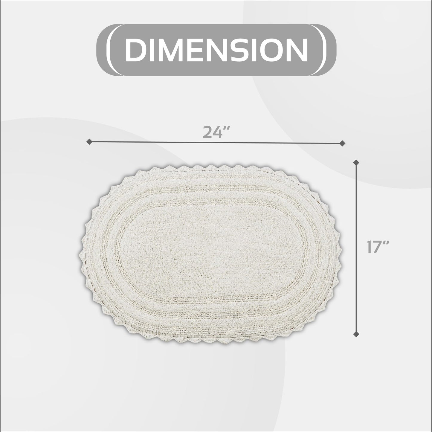 Better Trends Lilly Crochet 17x24 Oval Bath Rugs & Reversible Bath Rugs, Bath mats for Bathroom, Luxurious 100% Cotton Bath Rug & Water Absorbent…