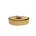 Creative Co-Op Global Round Seagrass Tray Baskets with Loop, Set of 5 Sizes, Multicolor