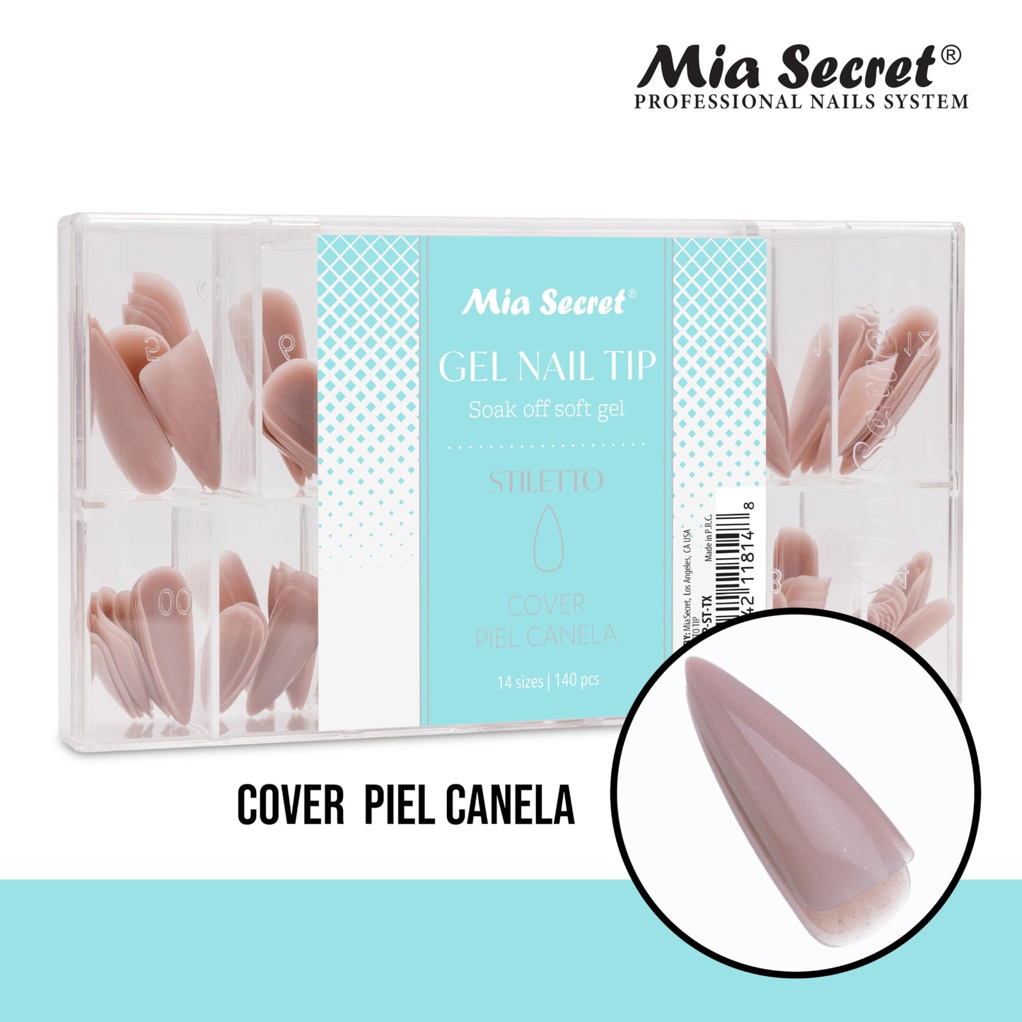 Mia Secret Soak off Soft Gel Nail Tip MADE IN USA for Salon and DIY (Cover Piel Canela, Coffin) Beauty & Personal Care Mia Secret