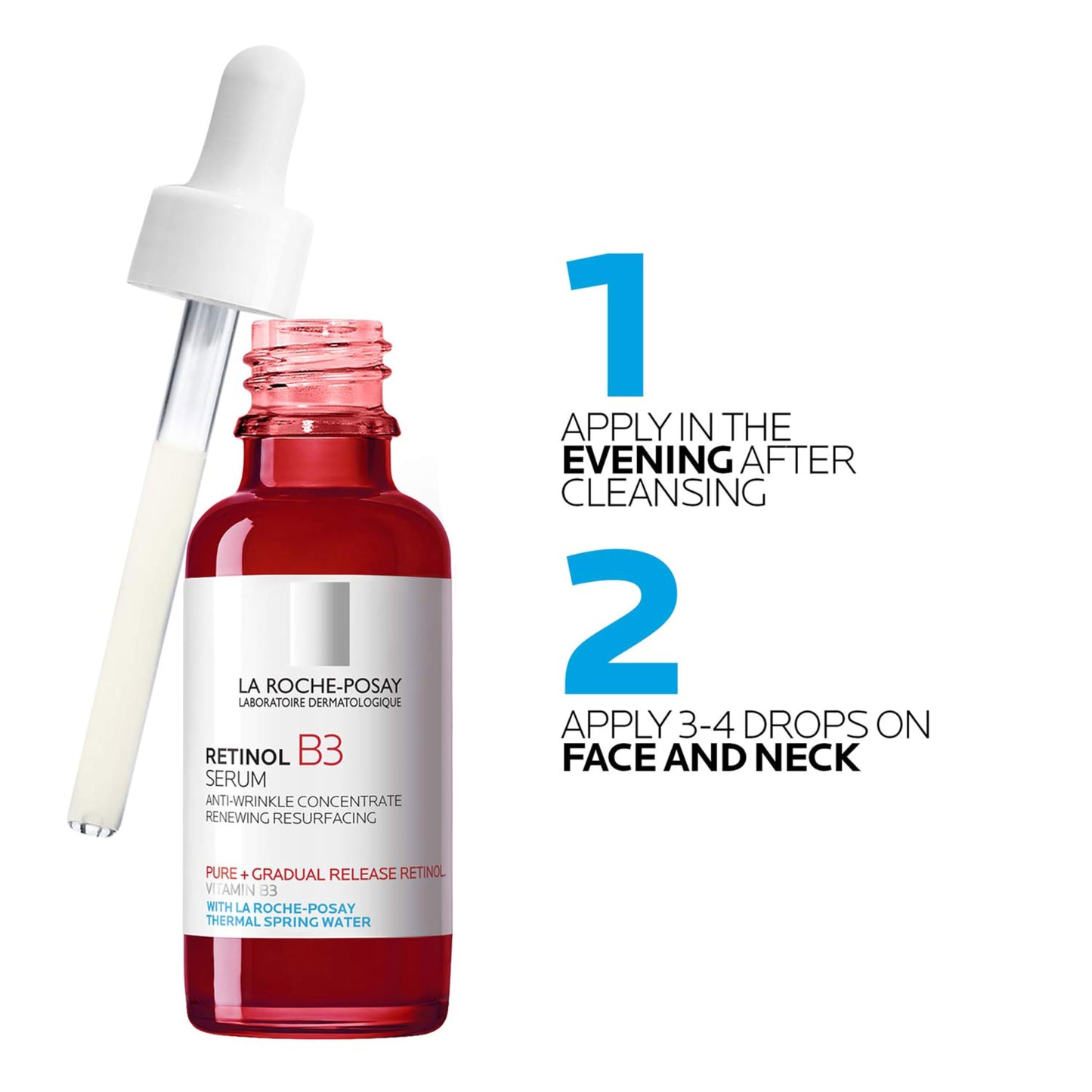 La Roche-Posay Pure Retinol Face Serum with Niacinamide (Vitamin B3) & Hyaluronic Acid | Gentle Anti-Aging Retinol Serum for Fine Lines & Wrinkles | Beauty and Personal Care La Roche-Posay