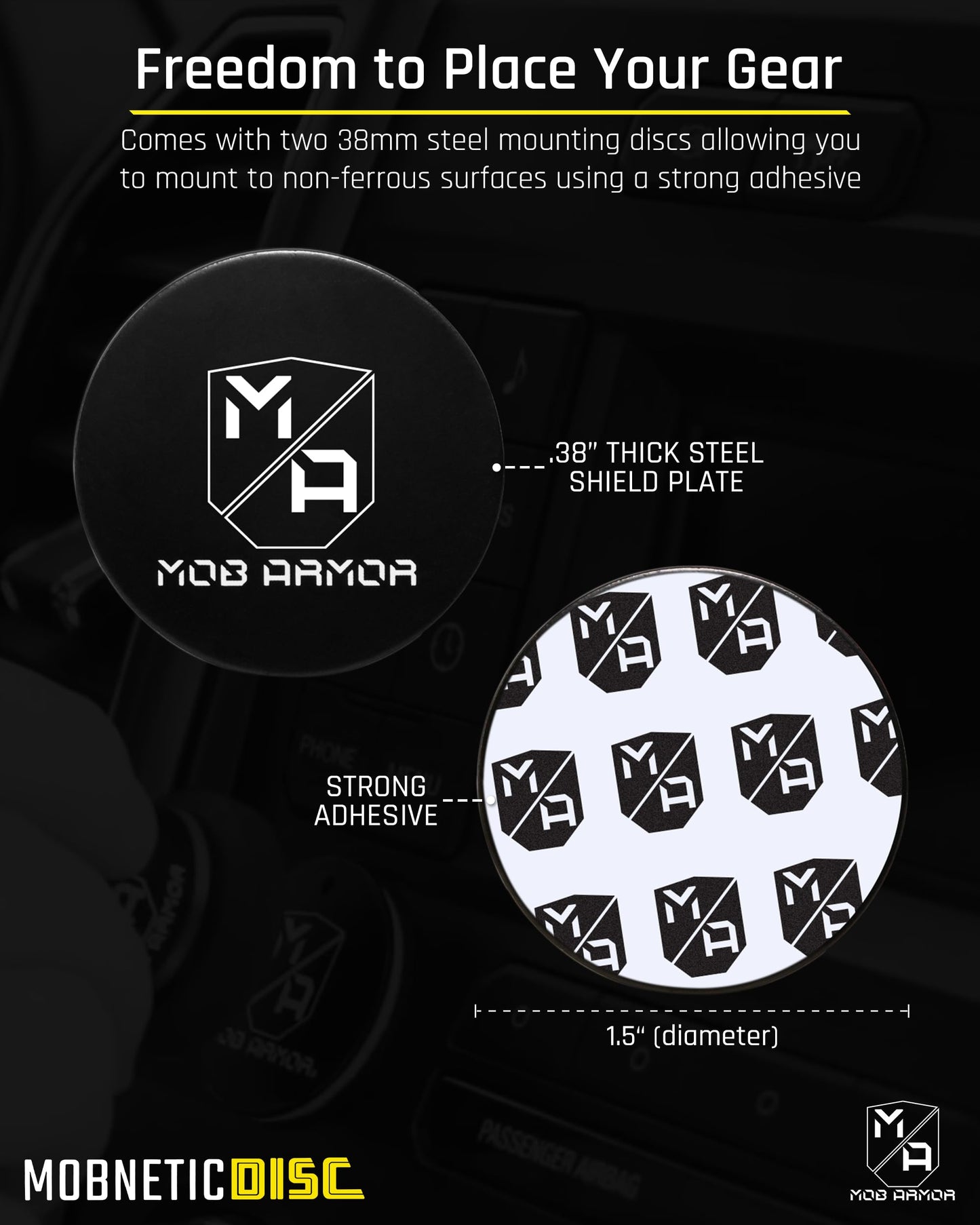 Mob Armor Magnetic Phone Mount Plates - Strong Adhesive Steel Discs for MobNetic Maxx & Mob Magnetic Car Mounts, Compatible with Phone Magnet Plates…