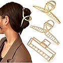 Mehayi 3 PCS Metal Large Claw Clips for Thick Heavy Hair, Strong Hold Big Non-Slip Hair Catch Barrette Jaw Clamp for Long Hair, Fashion Styling
