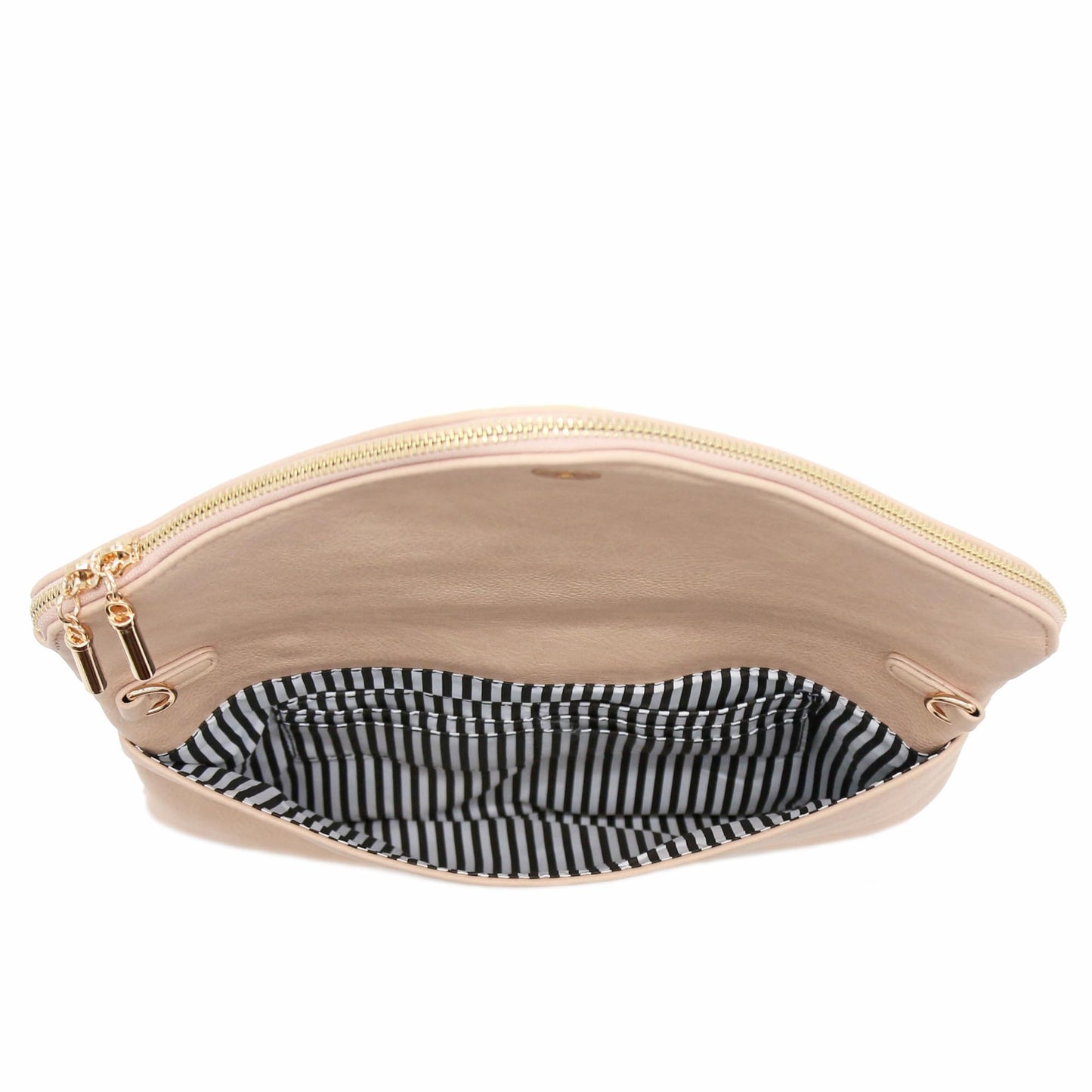 FashionPuzzle X-Large Envelope Clutch Bag with Chain Strap (Rose Gold)