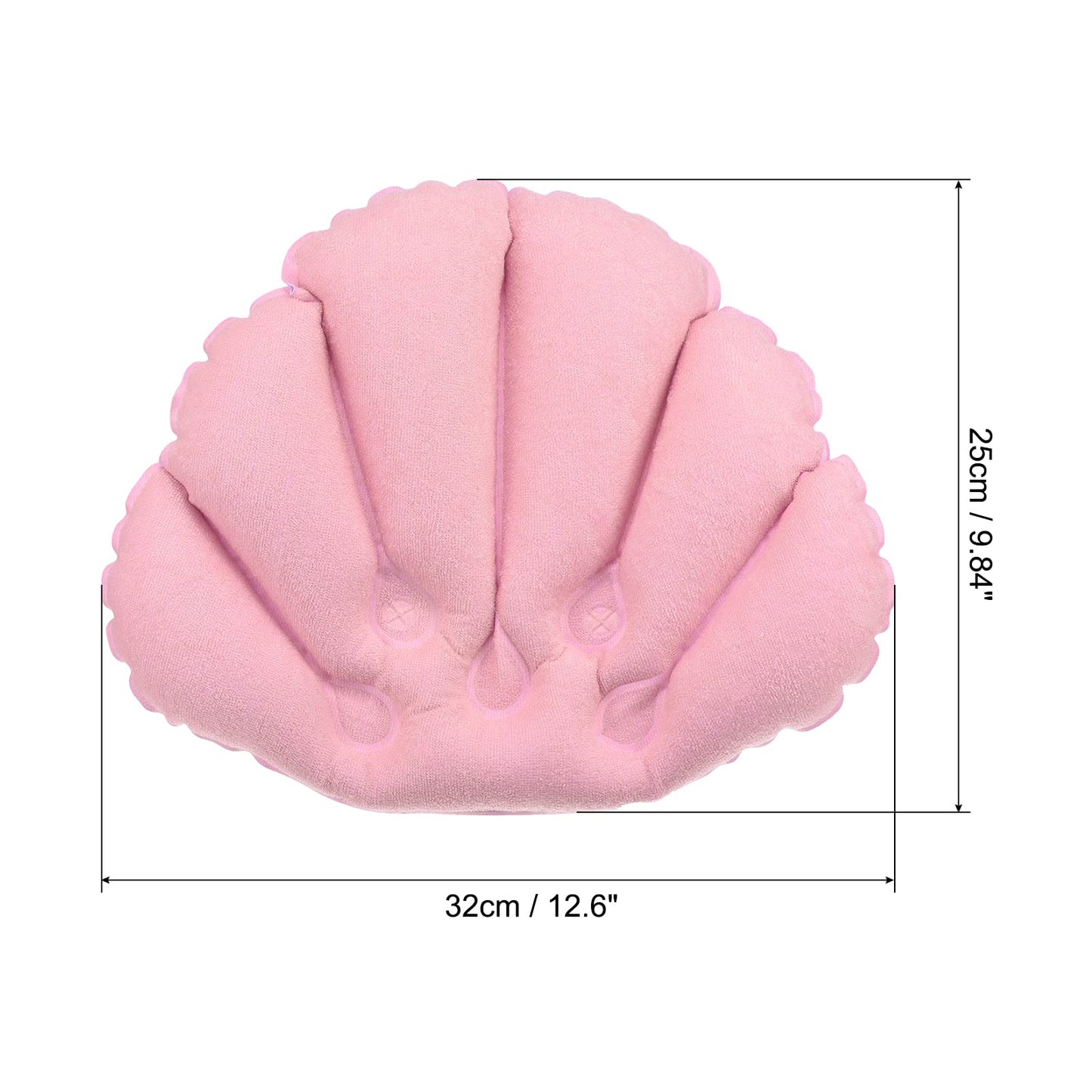 PATIKIL Inflatable Bath Pillow with Suction Cups, 2 Pack Terry Cloth Covered Shell Shape Bathtub Spa Pillow Neck Support for Bathtub Hot Tub, Pink Beauty and Personal Care PATIKIL