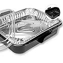 Aluminum Foil Carrier Casserole Dish Food Pans Lid Serving with 2 Foil Pans Exultimate (Black)