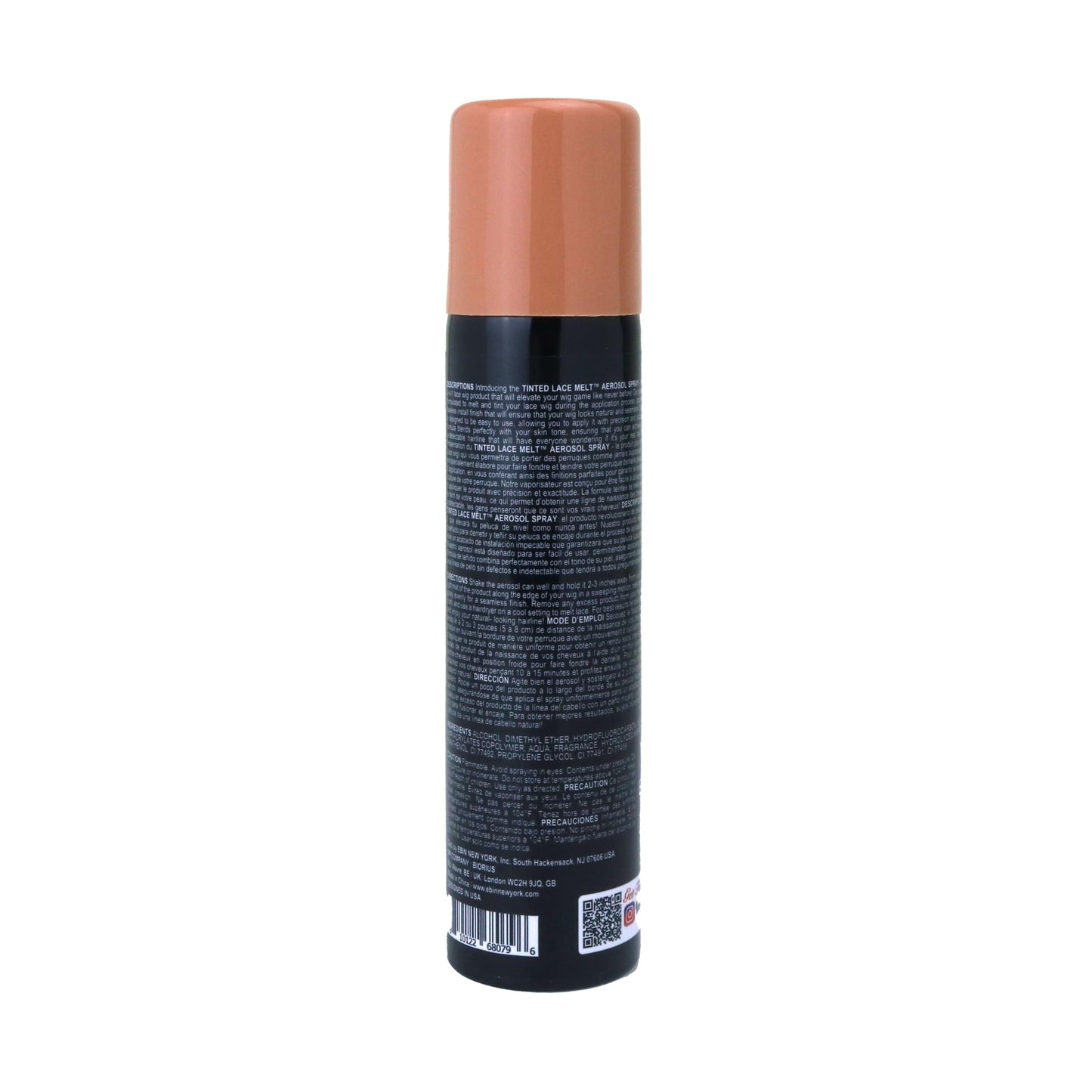 EBIN NEW YORK Wonder Lace Bond Tinted Lace Melt Aerosol Spray - Light Warm Brown 3.38oz/ 100ml - Quick Dry No Transfer Formula, Humid Resistant