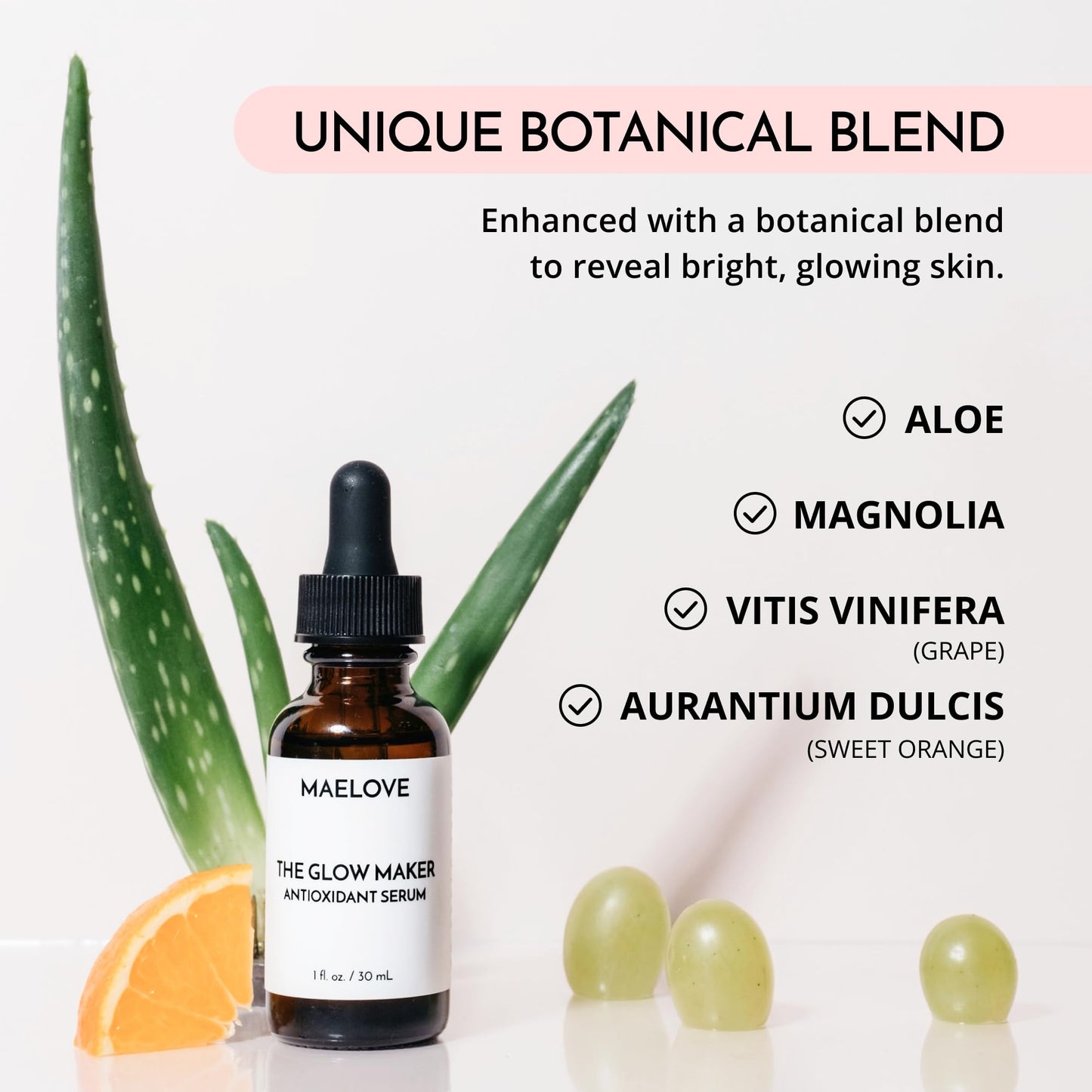 MAELOVE Glow Maker Vitamin C Serum with Vitamin E, Ferulic Acid & Hyaluronic Acid, Award-Winning Brightening and Hydrating Facial Serum, Unscented Beauty and Personal Care MAELOVE