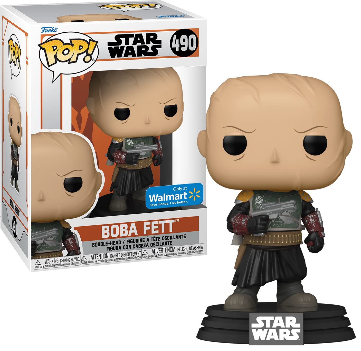 Funko Pop! Star Wars: Mandalorian - Boba Fett Without Helmet Vinyl Bobblehead Exclusive