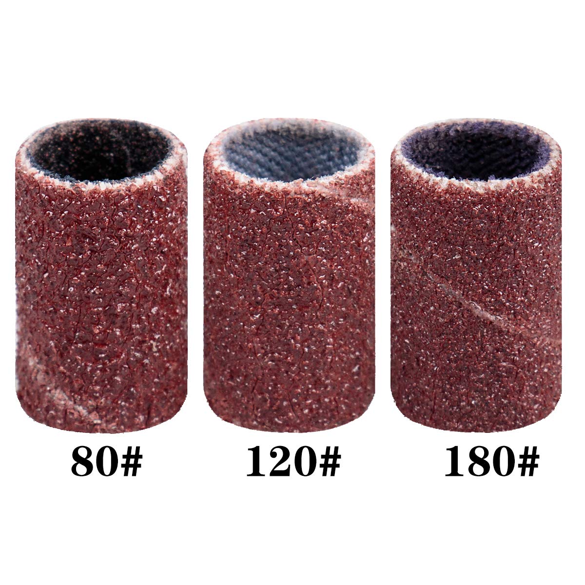 Subay Professional Nail Art Drill Bits Set 6PCS 3/32inch, Sanding Bands 300PCS #80#120#180 for Acrylic, Gel Nails, Dip Powder Nails and Manicure