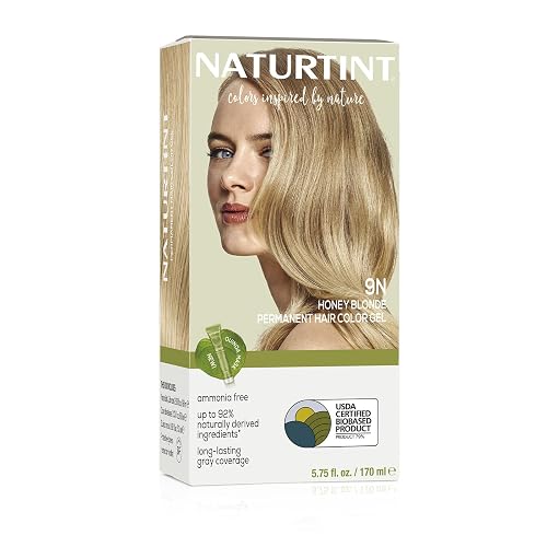 Naturtint Permanent Hair Color, 9N Honey Blonde, Plant Enriched, Ammonia Free, Long Lasting Gray Coverage and Radiante Color, Nourishment