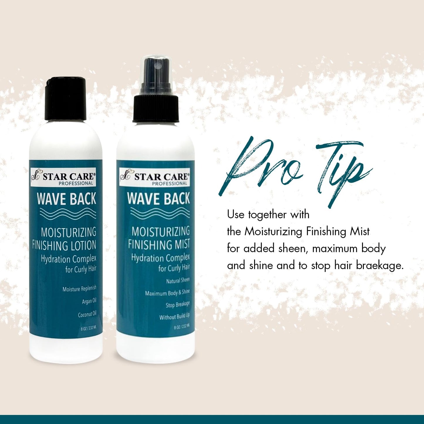 STAR CARE Wave Back Curl Lotion & Mist Set Curl Defining Leave-In Lotion, Enhancing Finishing Mist for Curly & Wavy Hair, Anti-Frizz Hydrating Bundle