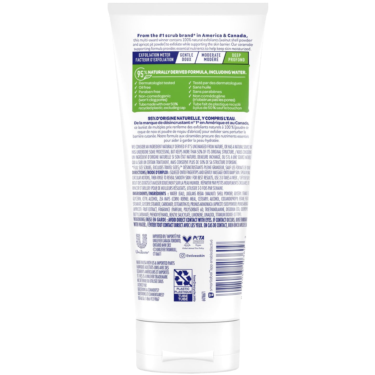 St. Ives Apricot Facial Scrub, Fresh Skin 5-Pack - Face Exfoliant for Balanced to Oily Skin, 6 Oz Ea