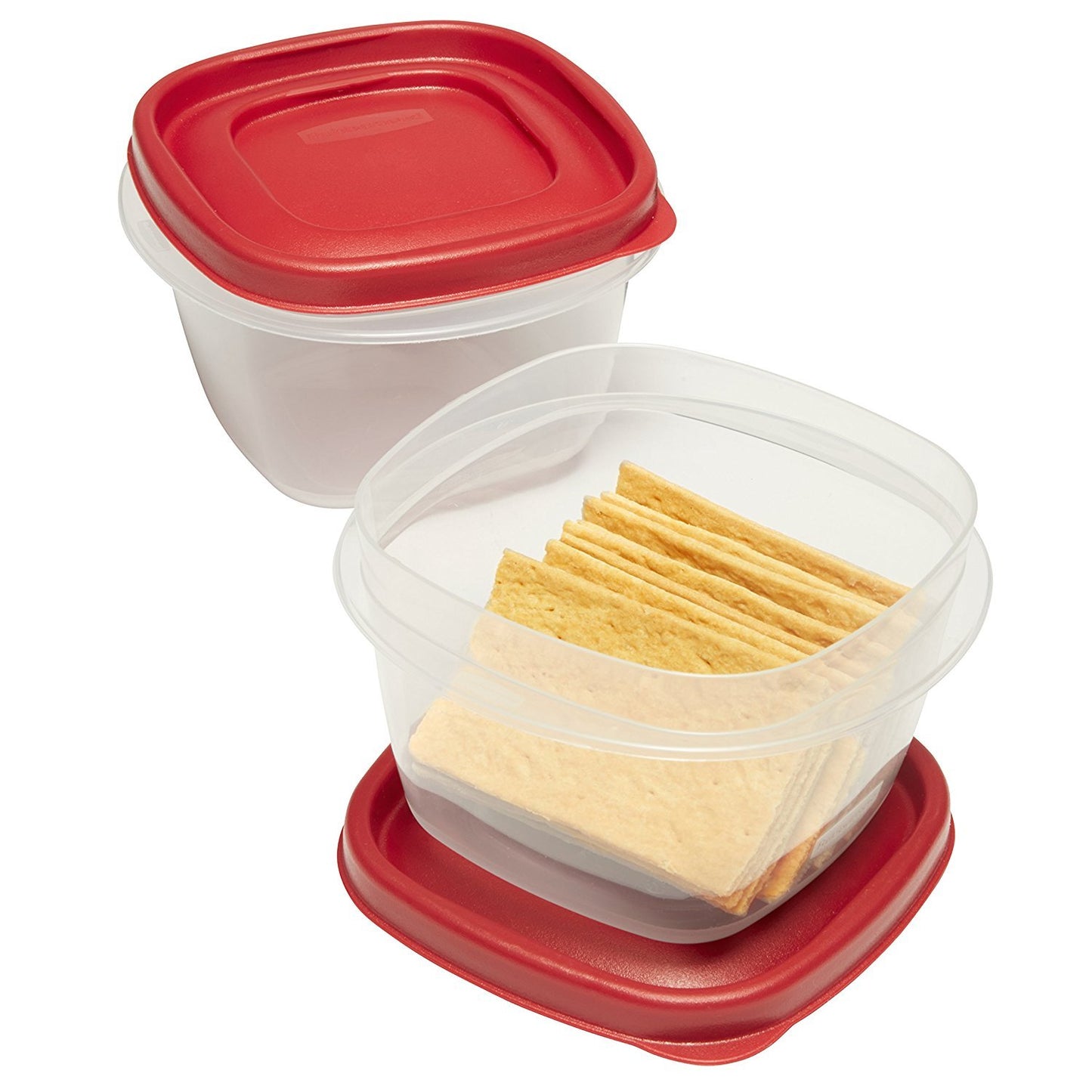 Rubbermaid Easy Find Lids Food Storage Containers, 2 Cup, Racer Red, 4-Piece Set