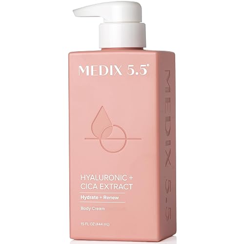 Medix 5.5 Hyaluronic Acid + Vitamin E Cream Body Lotion & Face Moisturizer | Hydrating Dry Skin Firming Lotion Minimizes Look Of Wrinkles, Stretch