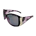 Hornz Women's Polarized Rectangular Shield Sunglasses - Pink, Purple Lens - Modern Style - UV400 Protection