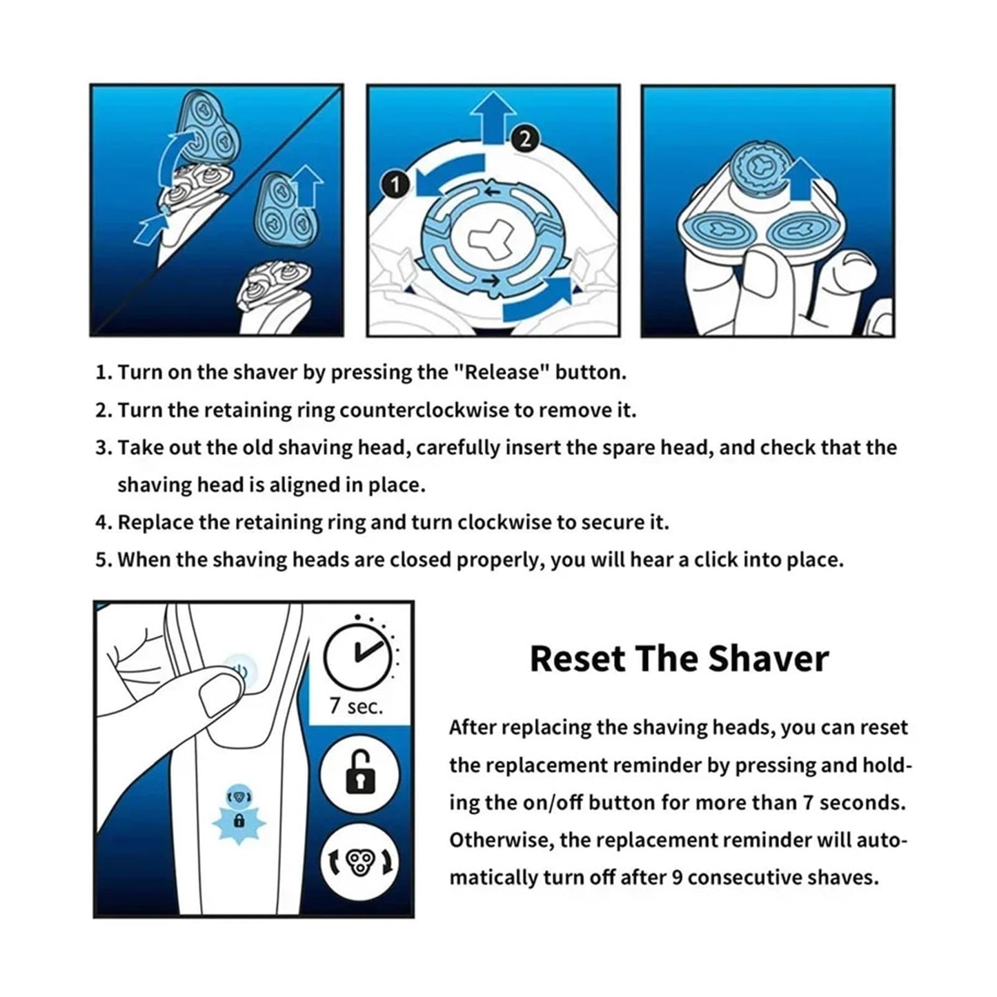 Compatible for ZOZEN?Electric Shaver Head Electric Razor Spare Replacement Blades Accessories Beard Trimmer Head(Head ZN8508 Silver) Beauty and Personal Care KNVZNWFF