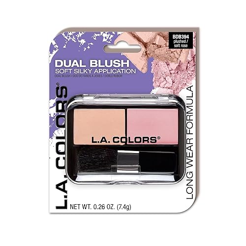L.A. COLORS Dual Blush (carded), Plushed/Soft Rose CBDB394