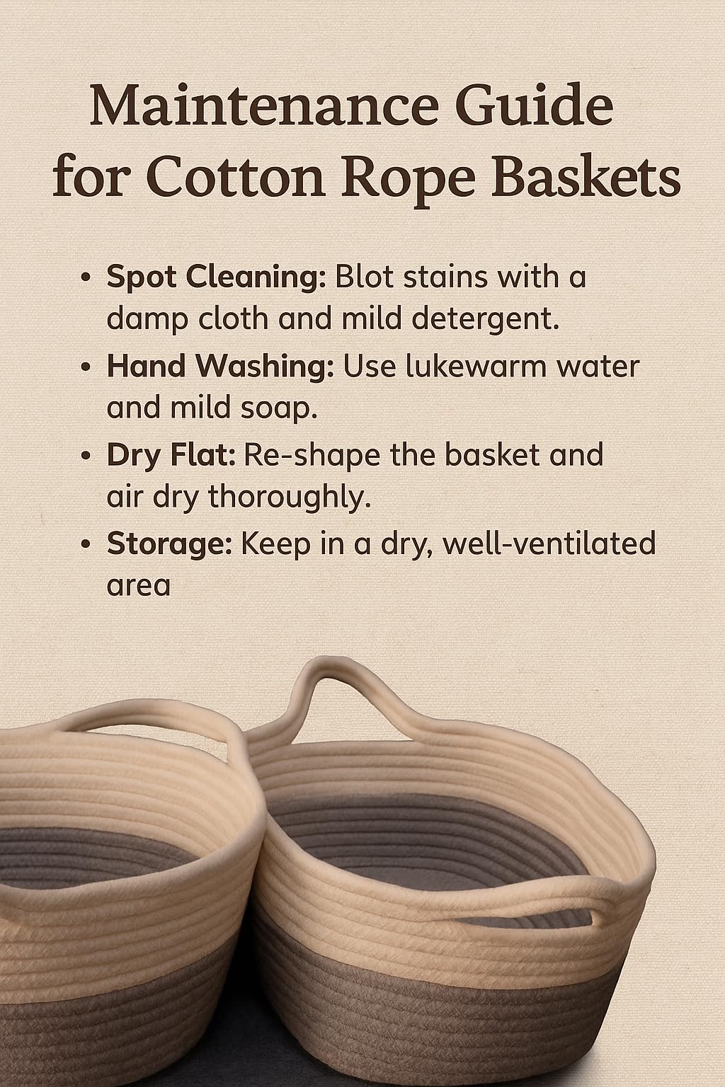 SDFUMAO Cotton Rope Storage Baskets Set of 3, Grey & White Woven Bins with Handles - Soft, Durable, and Versatile for Laundry, Toys, Blankets…